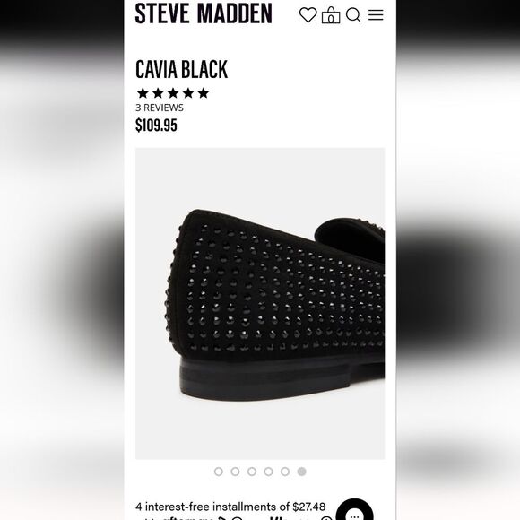 STEVE MADDEN Cavia Black Shoe | Rhinestone Studded | Slip On | size 13 main image 10